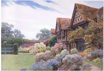 El patio, Great Tangley Manor, Surrey, de Los Jardines de Inglaterra: En los condados del sur y oeste publicado por The Studio, 1907